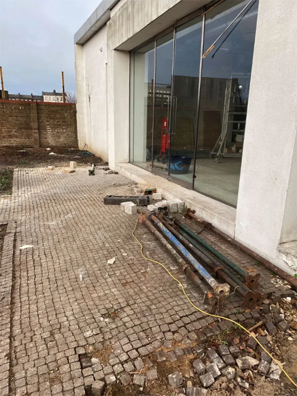 White school with large windows